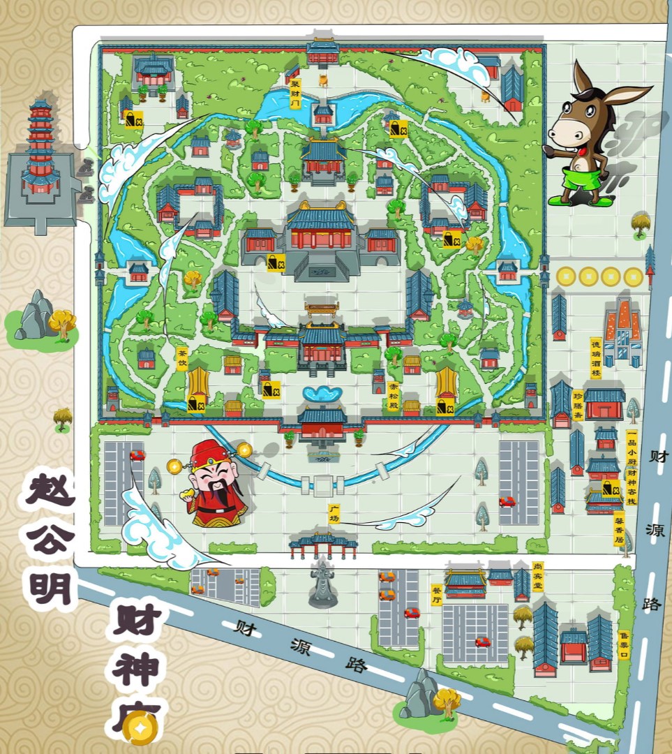 泸县寺庙类手绘地图
